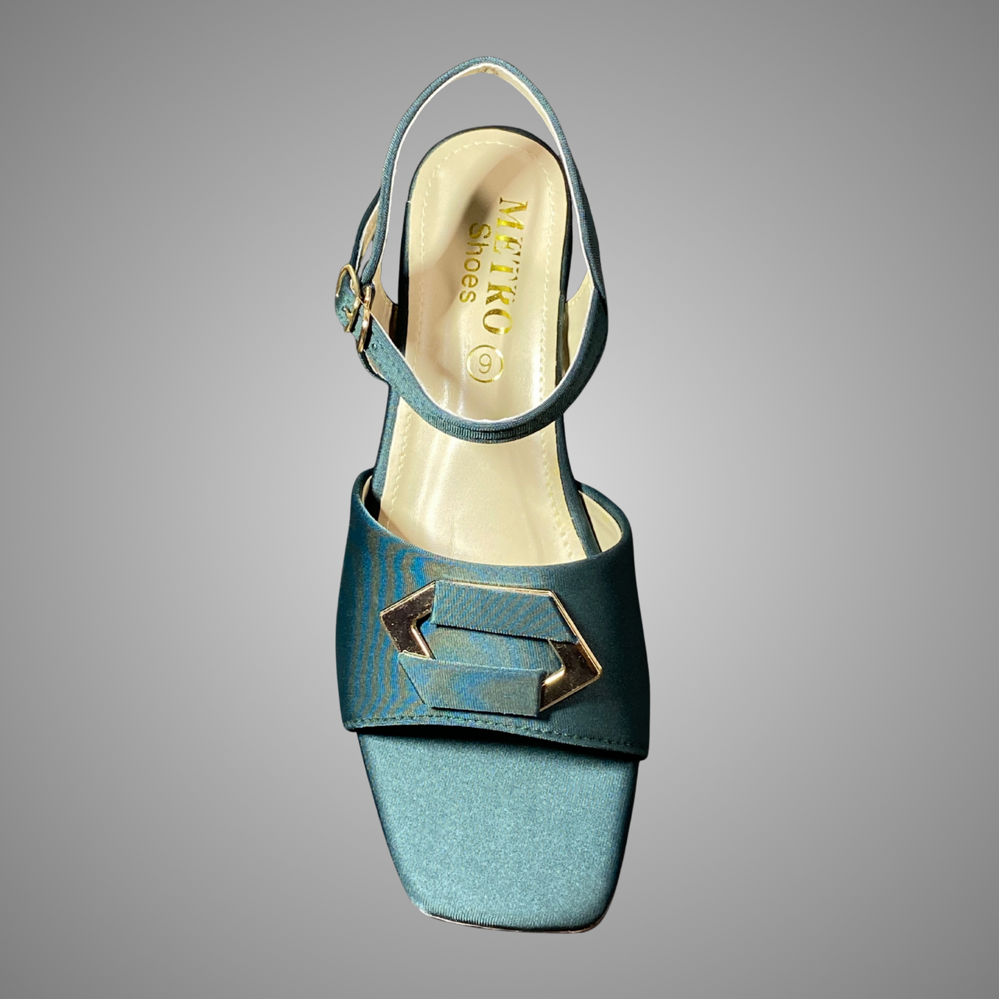 Block Heel Sandals with Buckle Strap
