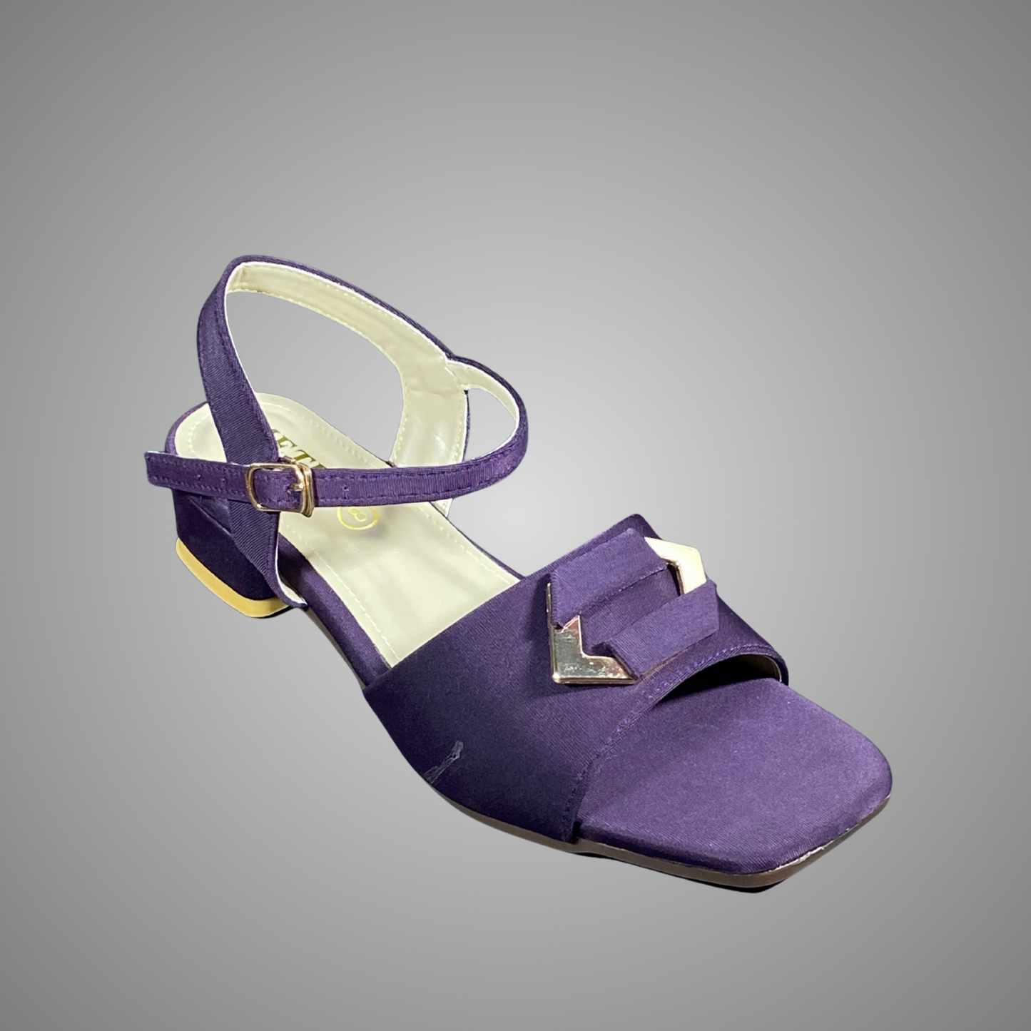 Block Heel Sandals with Buckle Strap