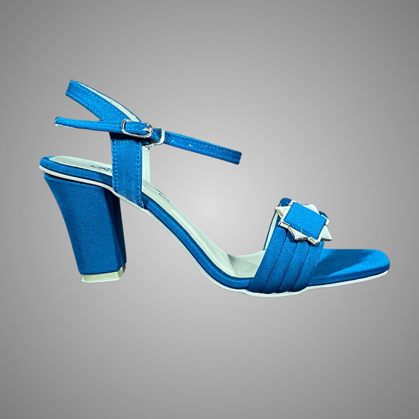 Block Heel Sandals with Buckle Strap