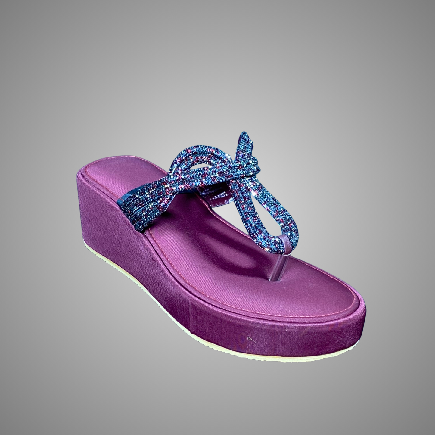 Wedge Fancy Chappal with Beaded Strap