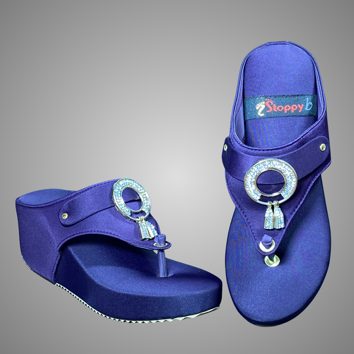 Wedge Sole Fancy Chappal with Ring Detail