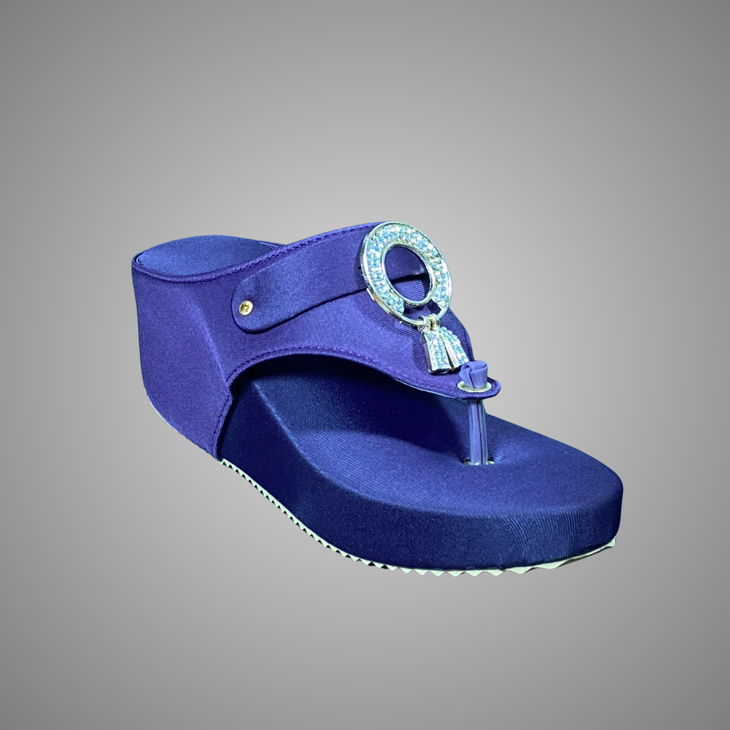 Wedge Sole Fancy Chappal with Ring Detail
