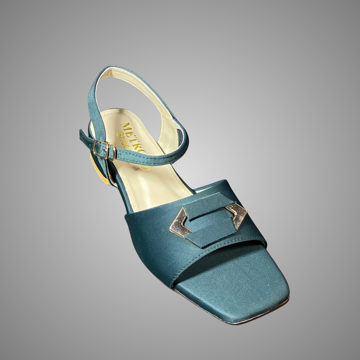 Block Heel Sandals with Buckle Strap