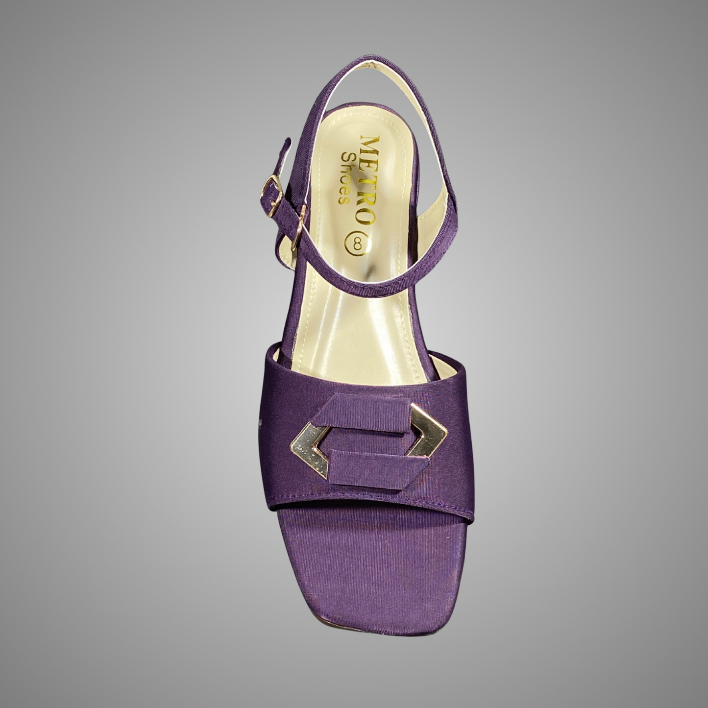 Block Heel Sandals with Buckle Strap