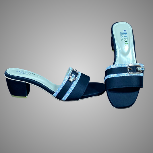 Mid Heel Slip-On Chappal with Buckle Strap