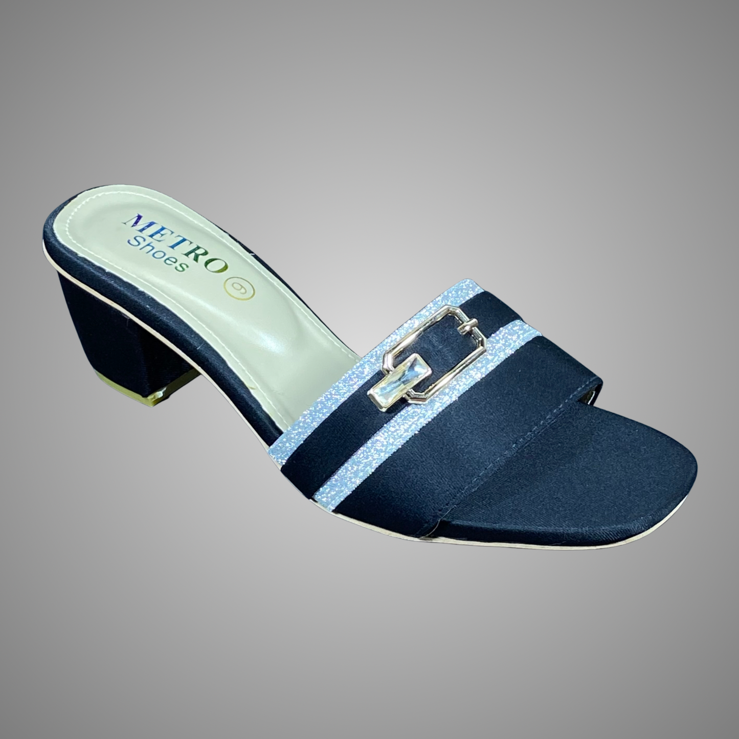Mid Heel Slip-On Chappal with Buckle Strap