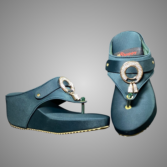 Wedge Sole Fancy Chappal with Ring Detail