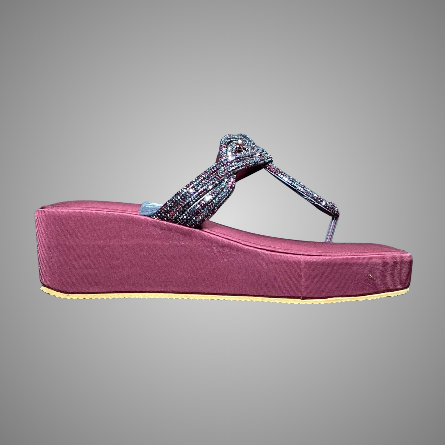Wedge Fancy Chappal with Beaded Strap